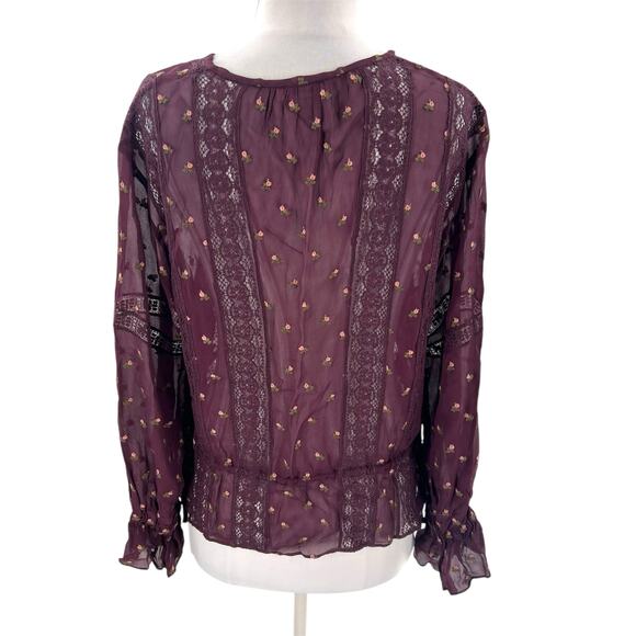 ULLA JOHNSON Elke Embroidered floral Georgette Blouse sz 0 - Picture 8 of 8